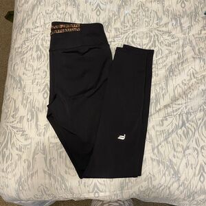 Black Fabletics Leggings with Leopard Print Waistband